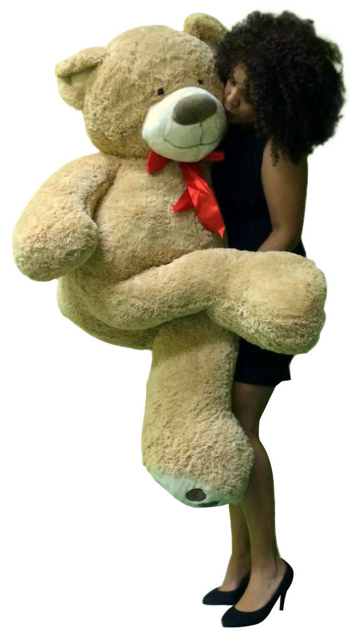 5 Foot Giant Teddy Bear Huge Soft Tan with Bigfoot Paws Giant Stuffed