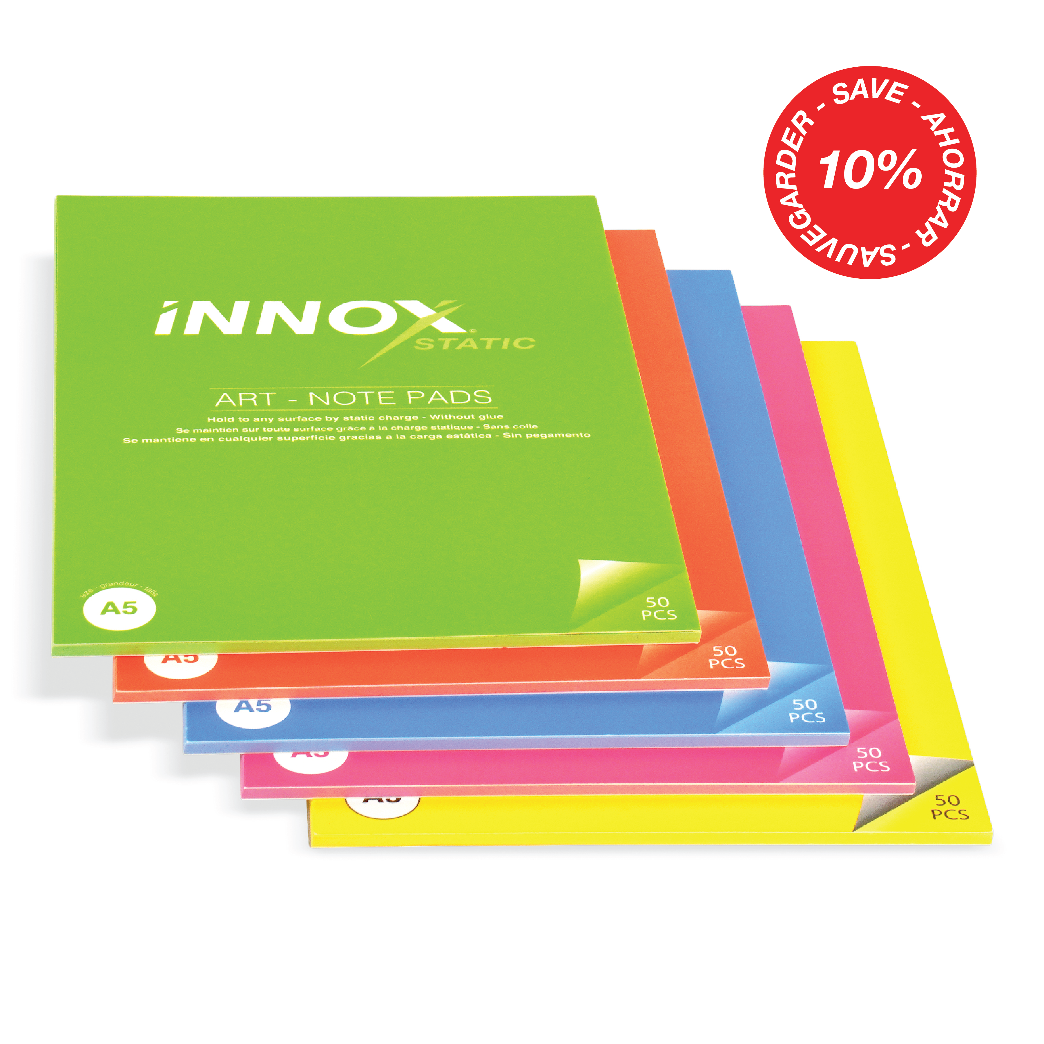 5 pk Notes | Art-Pads Bundled-5-Colours/Size.