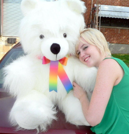 American Made Giant White Teddy Bear 45 inches Soft Plush
